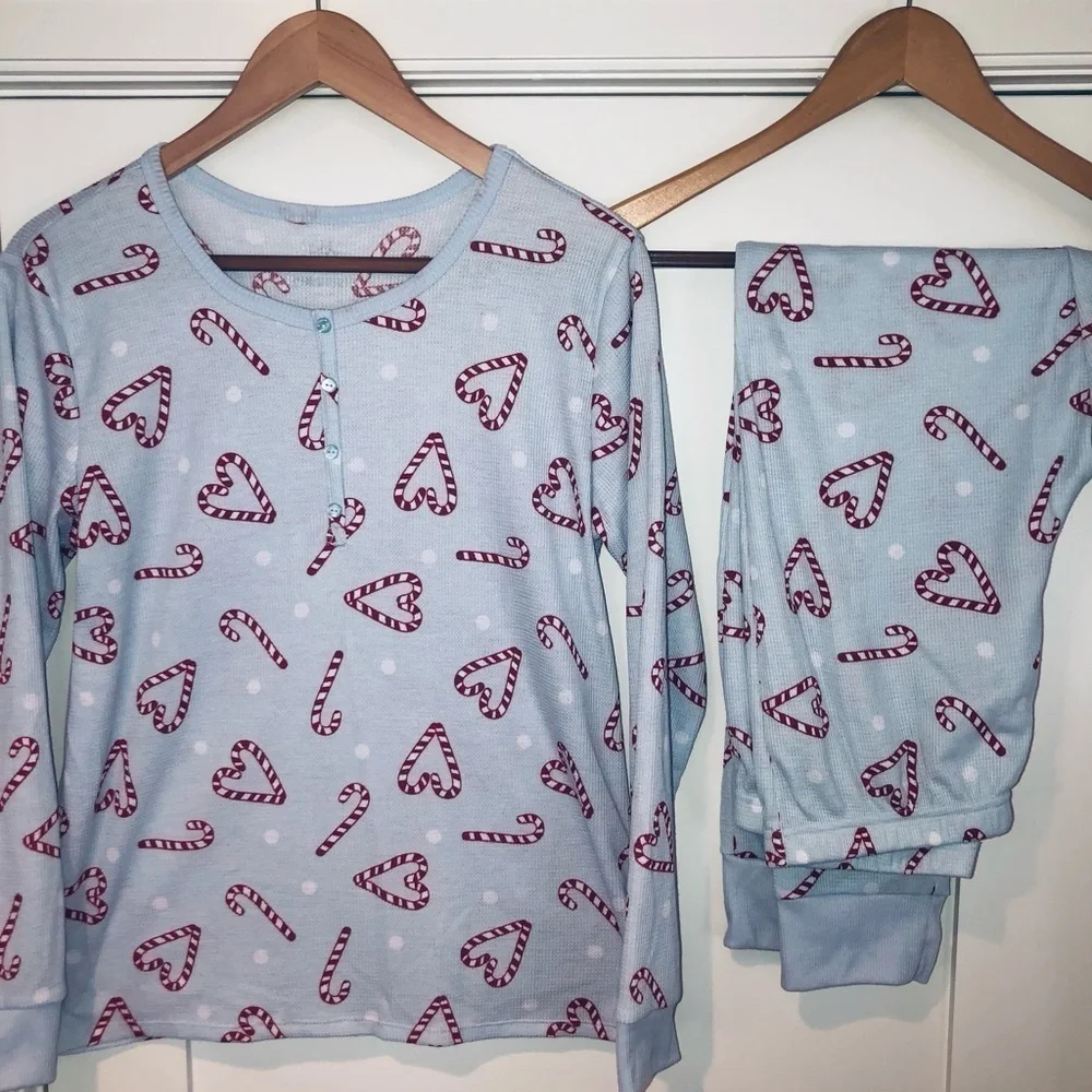 Girls Christmas Pajamas Candy Canes Size Girls18/20 NWOT